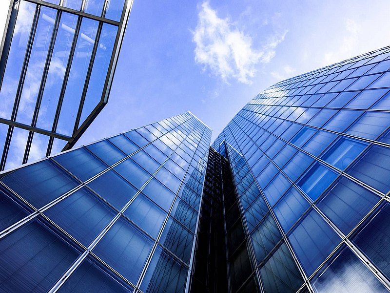 Moderne Architektur, Glassilhouetten von Wolkenkratzern